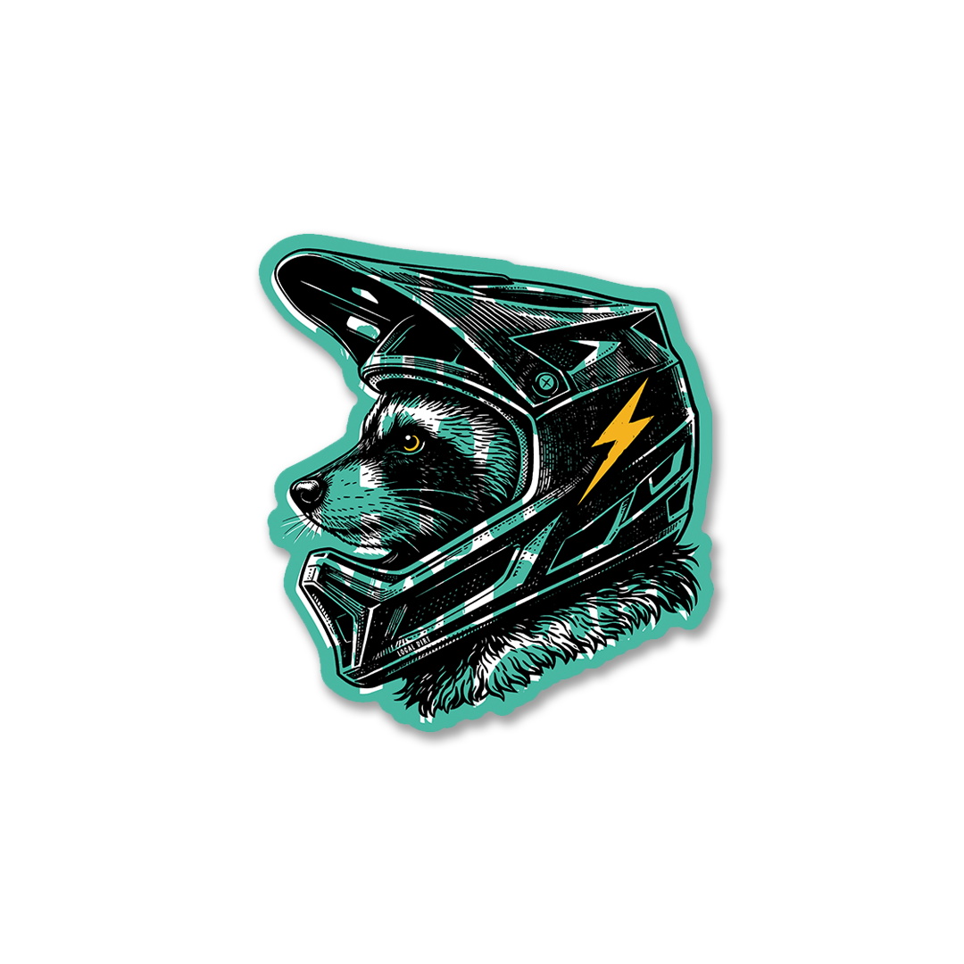 Raccoon Mountain - Helmet Sticker (Blue)