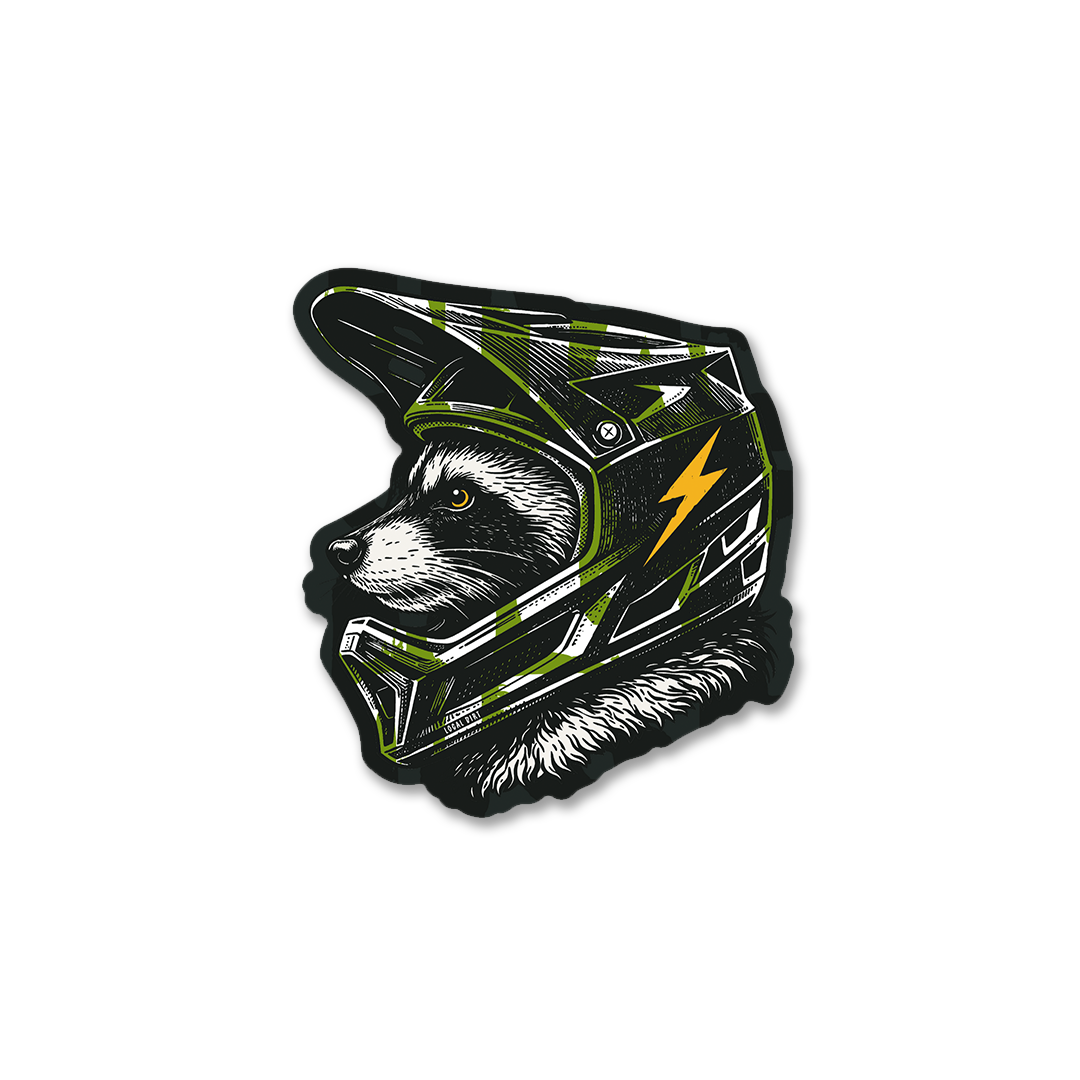 Raccoon Mountain - Helmet Sticker (Green)